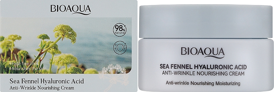 Питательный крем для лица от морщин - Bioaqua Sea Fennel Hyaluronic Acid Cream — фото N2