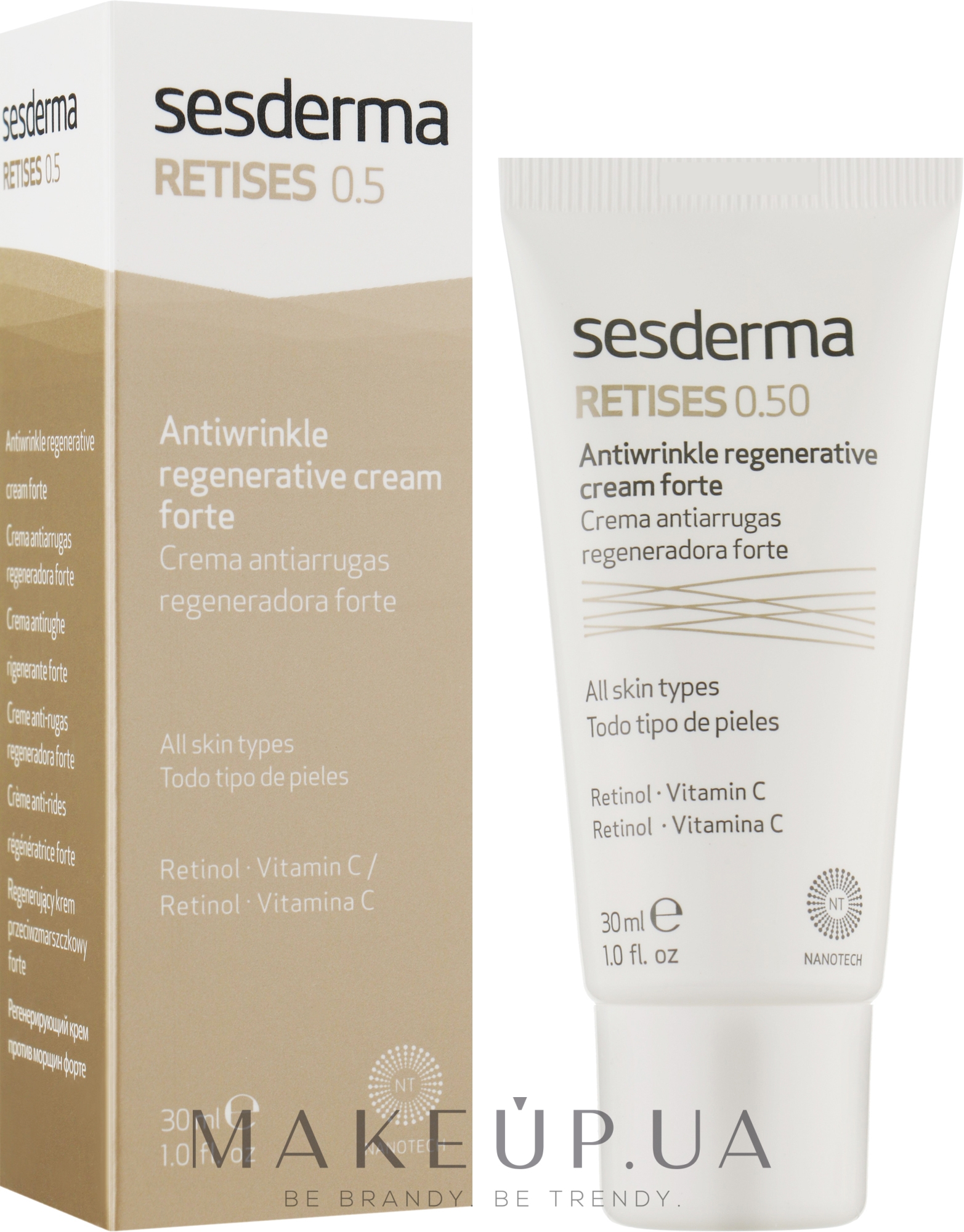 Регенерирующий крем против морщин усиленного действия - SesDerma Laboratories Retises 0.50% Antiwrinkle Regenerative Cream Forte — фото 30ml