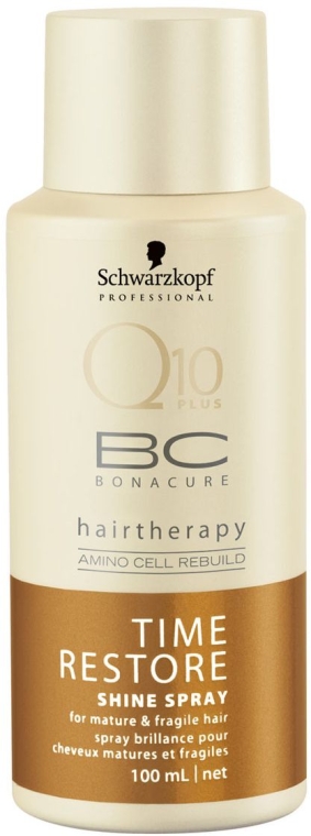 Спрей-блеск для волос Q10 - Schwarzkopf Professional ВС BonacureTime Restore Q10 Plus Shine Spray 