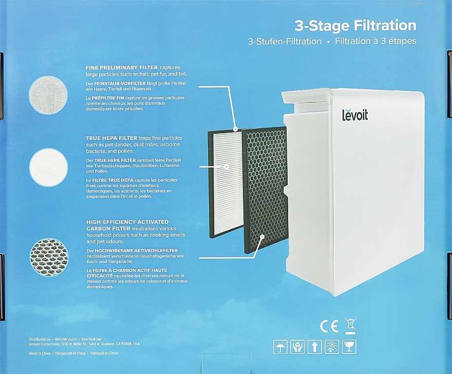 Фильтр для очистителя воздуха, 3-ступенчатый - Levoit Air Cleaner Filter LV-PUR131 True HEPA 3-Stage Original Filter — фото N2