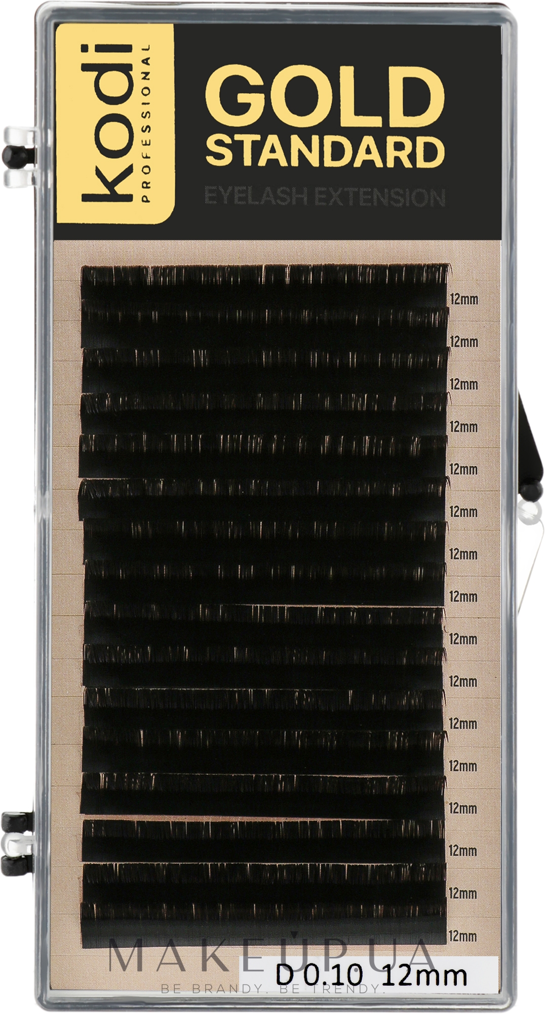 Накладные ресницы Gold Standart D 0.10 (16 рядов: 12 mm) - Kodi Professional — фото 1уп