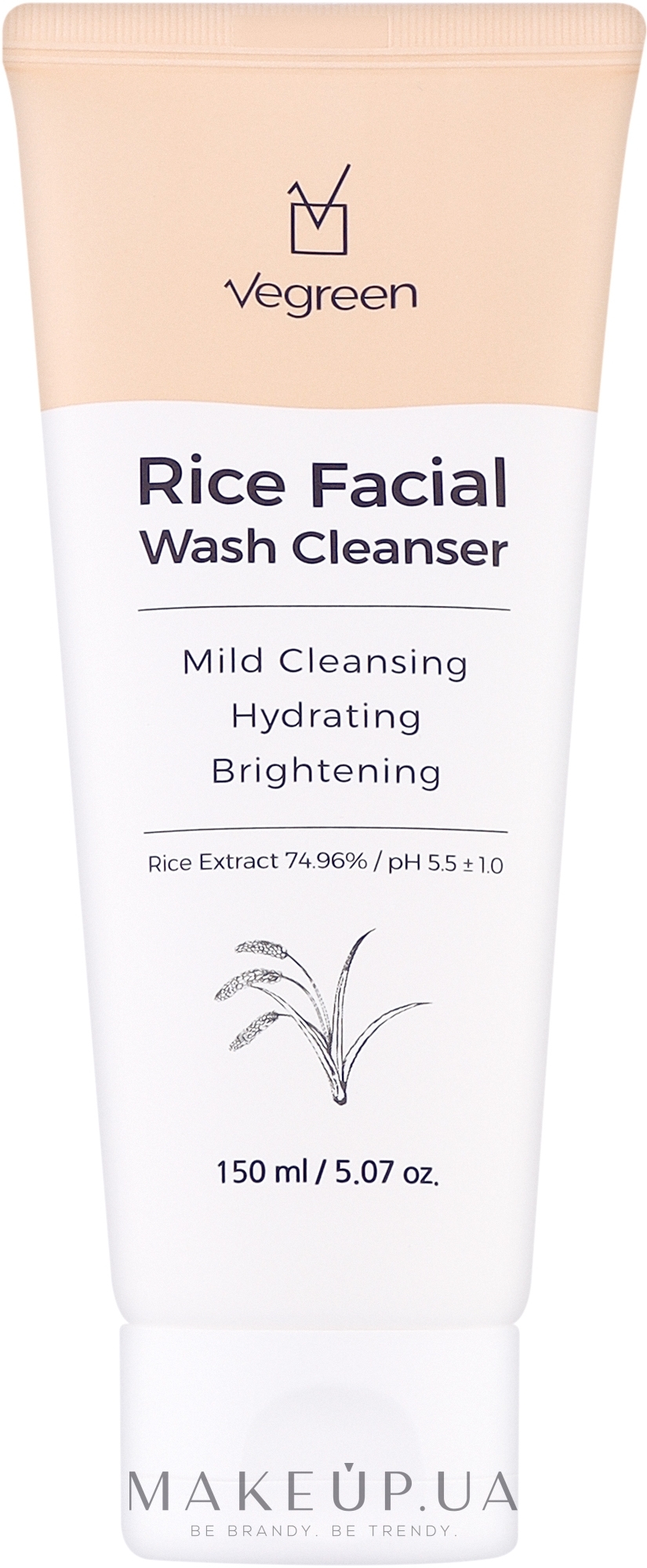 Гель для вмивання з рисовою водою - Vegreen Rice Facial Wash Cleanser — фото 150ml