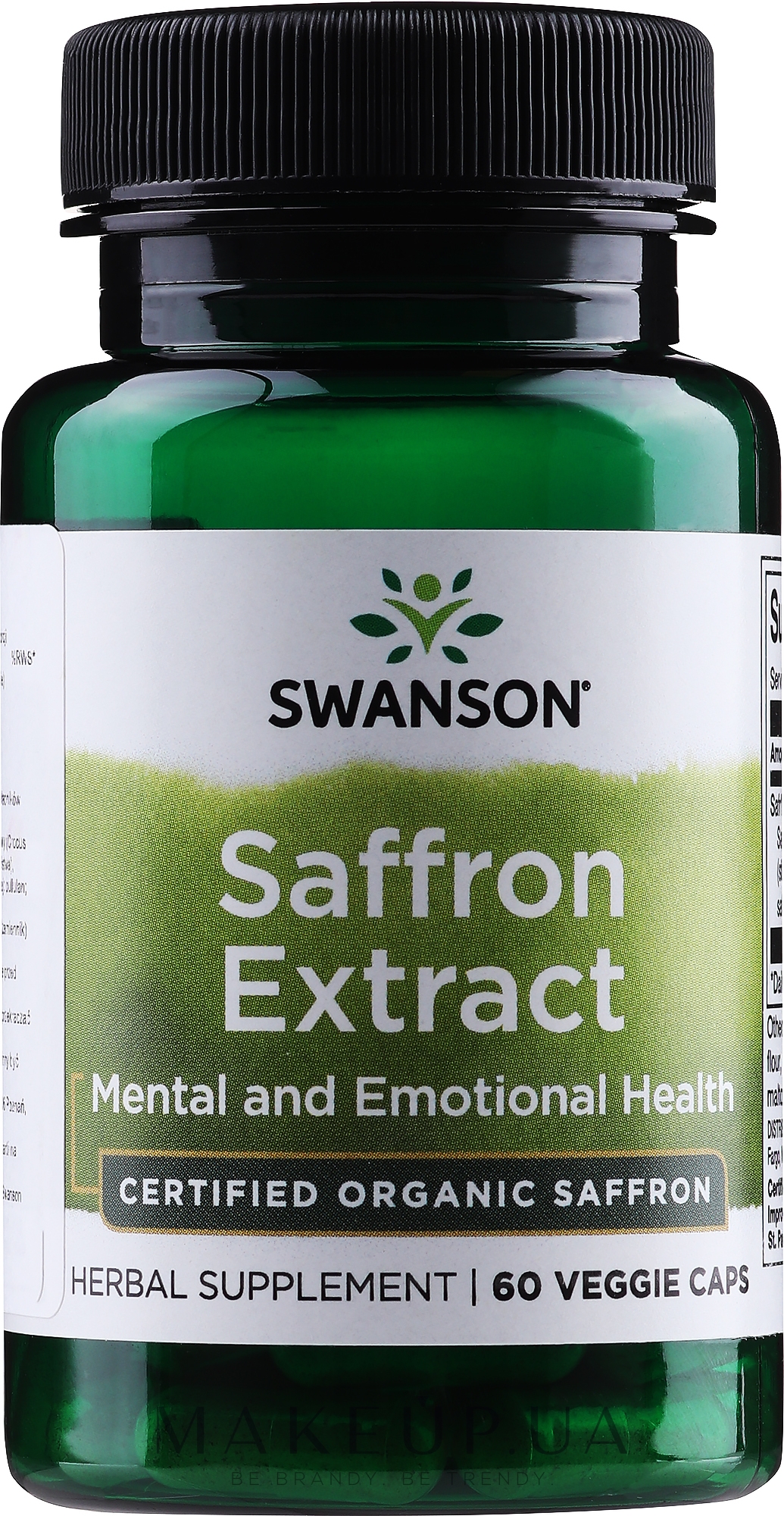 Трав'яна добавка "Екстракт шафрану" 30 мг, 60 шт. - Swanson Saffron Extract — фото 60шт