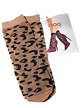 Шкарпетки жіночі з малюнком, "Animale", 20 Den, naturel/nero - Knittex — фото N1