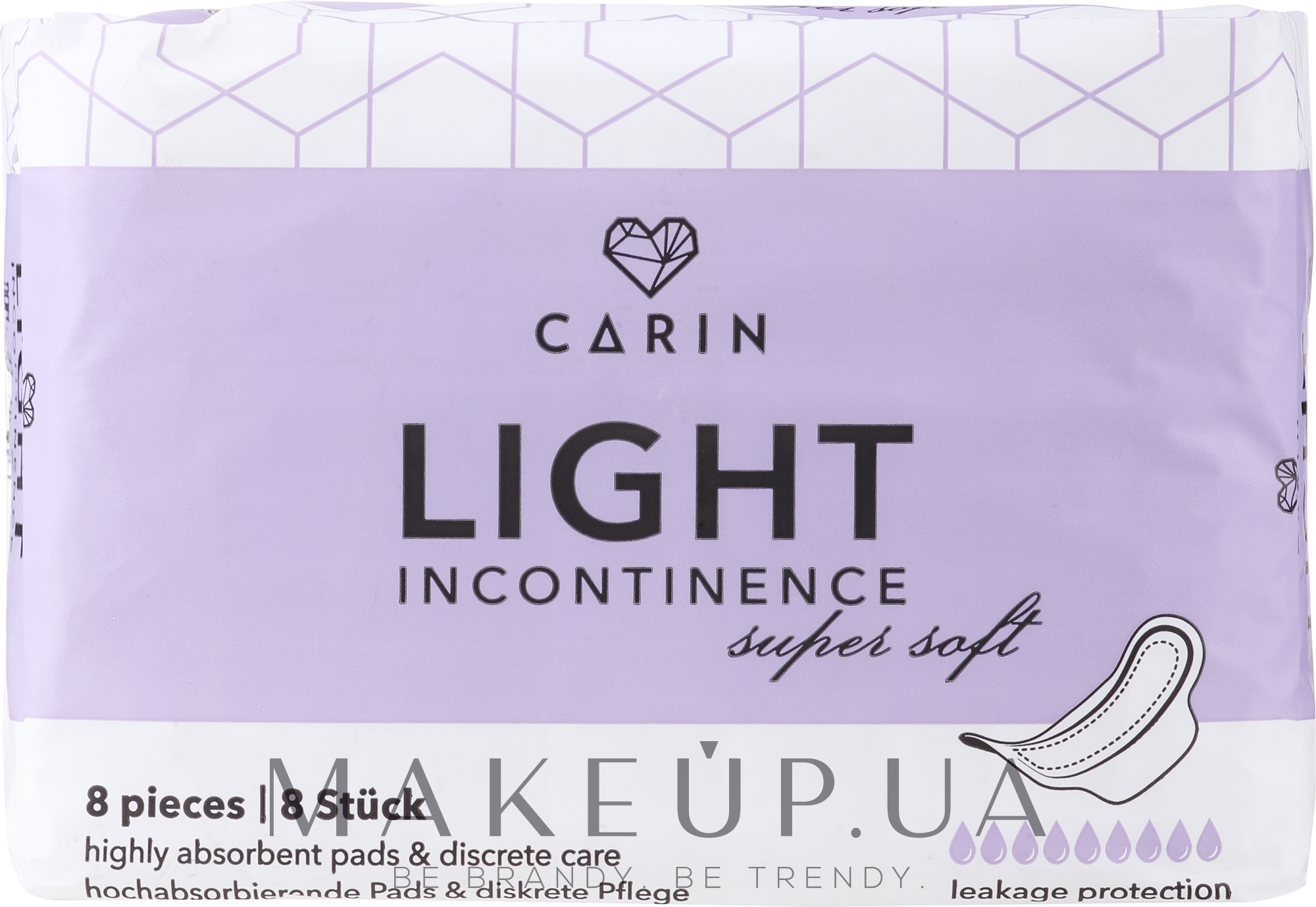 Урологічні прокладки - Carin Light Incontinence Pads Super Soft — фото 8шт