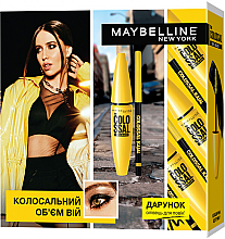 Духи, Парфюмерия, косметика УЦЕНКА Набор - Maybelline New York The Colossal 100% Black Kit (mascara/10.7ml + eye/pencil/0.25g) *