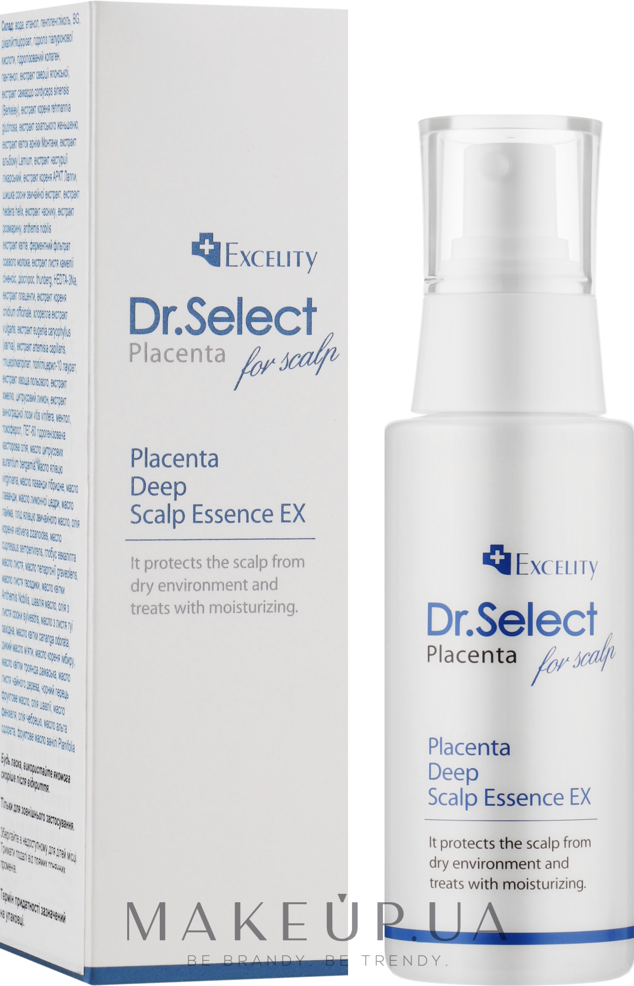 Есенція для стимулювання росту волосся з плацентою - Dr. Select Excelity Placenta Deep Scalp Essence EX — фото 80ml