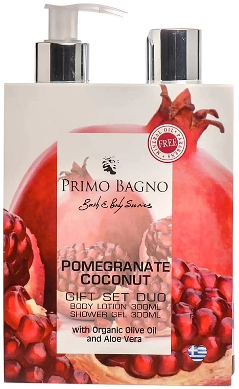 Набор - Primo Bagno Pomegranate Coconut Gift Set Duo (b/lot/300ml + sh/gel/300ml) — фото N1