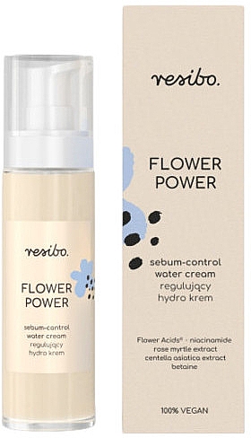 Гідрорегулювальний крем - Resibo Flower Power Sebum-Control Water Cream — фото N1