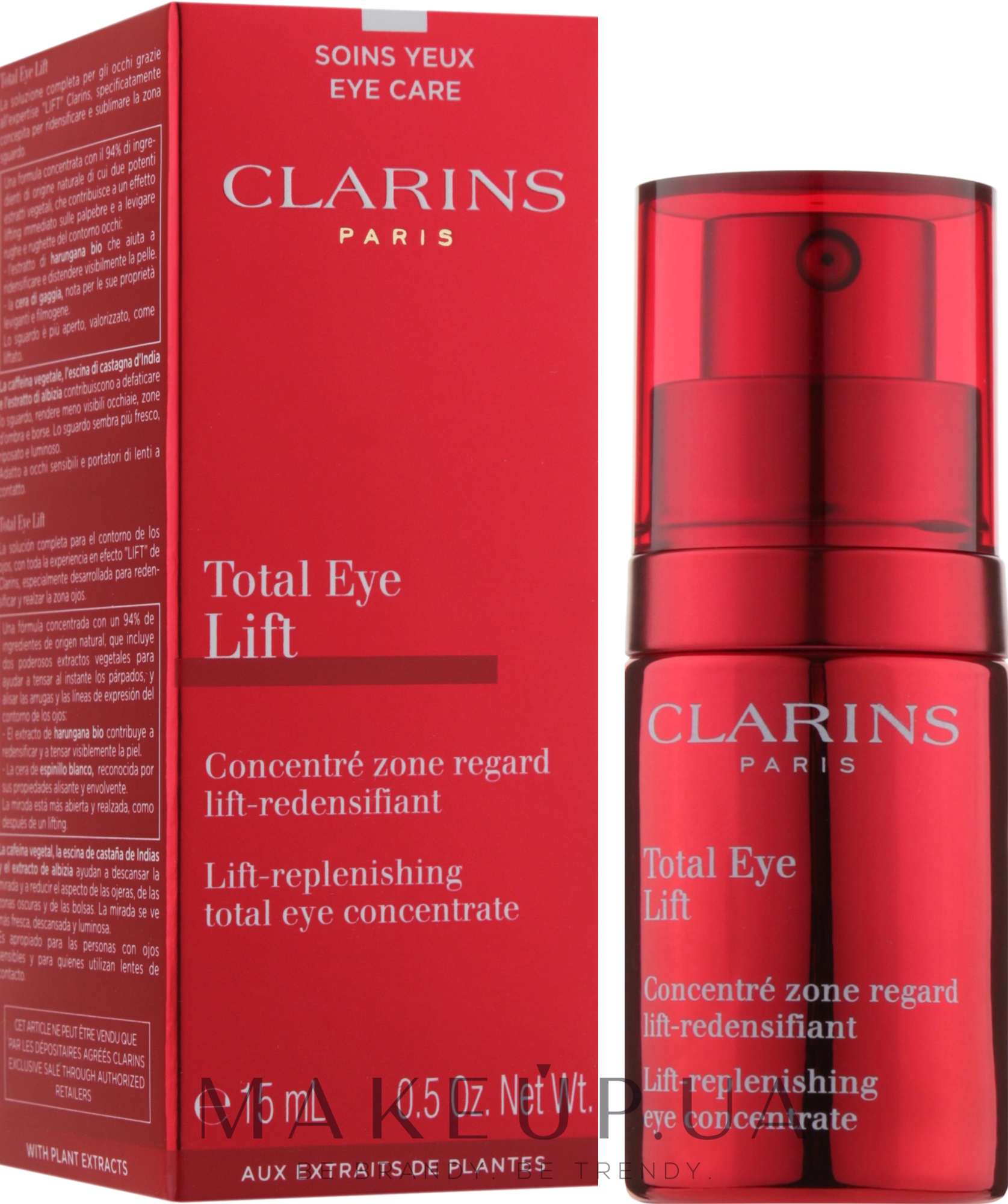 Восстанавливающий концентрат для кожи вокруг глаз - Clarins Total Eye Lift — фото 15ml