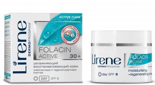 Увлажняющий восстанавливающий крем для лица - Lirene Folacin Active Moisturising-Regenerating Day Cream SPF5