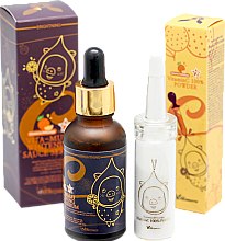 Духи, Парфюмерия, косметика УЦЕНКА Набор - Elizavecca Vitamin C 100% Powder + Vita-Multi Whitening Sauce Serum (serum/30ml + essence/12g) *