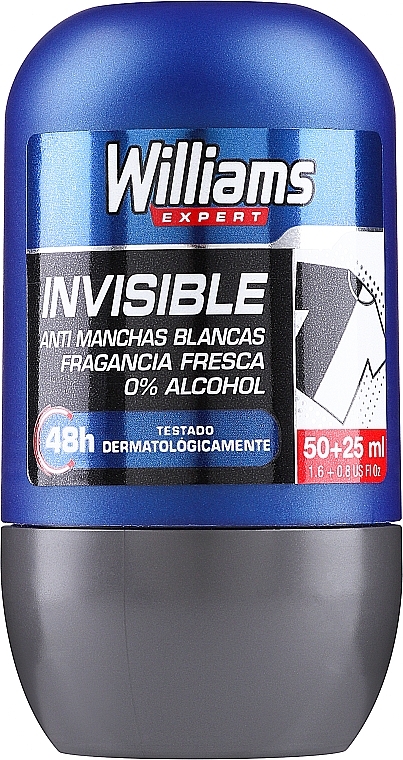 Кульковий дезодорант - Williams Expert Invisible Roll-On Anti-Perspirant — фото N1