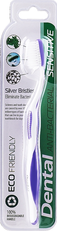 Зубна щітка, фіолетова - Dental Sensitive Anti-bacterial Toothbrush — фото N1