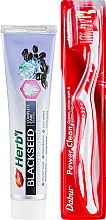 Набор "Черный тмин", красный - Dabur Herb`l (toothbrush/1шт + toothpaste/150g) — фото N2