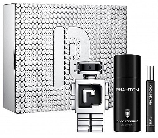 Paco Rabanne Phantom - Набор (edt/100ml + edt/10ml + deo/150ml) — фото N1