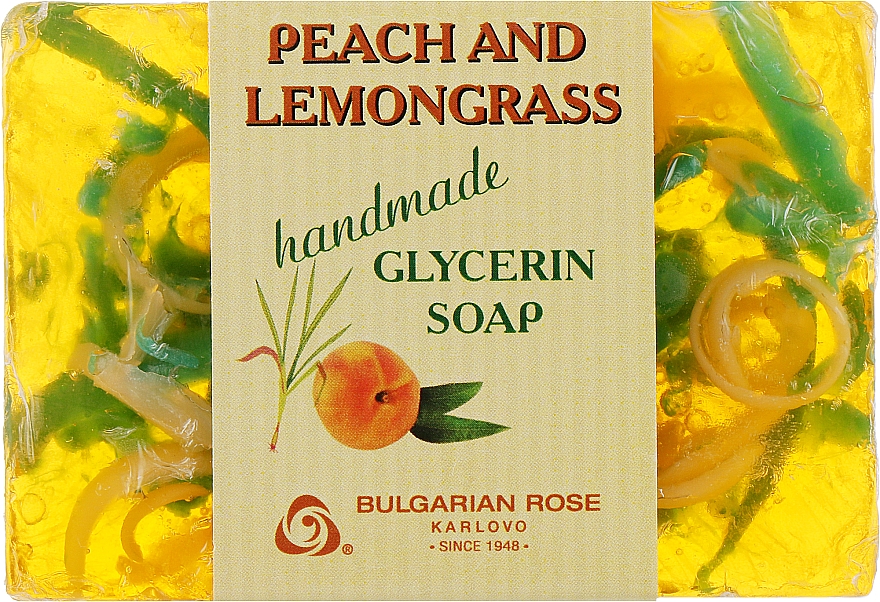 Глицериновое мыло "Персик и лемонграсс" - Bulgarian Rose Peach & Lemongrass Soap — фото N1
