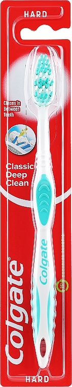 Зубная щетка жесткая "Classic", бирюзовая - Colgate Classic Deep Clean Hard — фото N1