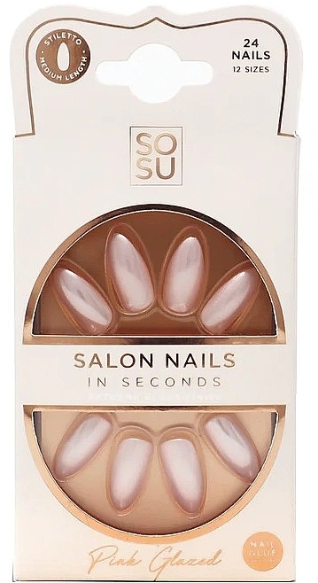 Набір накладних нігтів - Sosu by SJ Salon Nails In Seconds Pink Glazed — фото N1