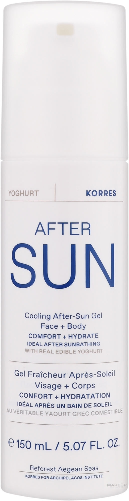 Охлаждающий гель для лица и тела после загара - Korres Yoghurt Cooling After Sun Gel Face & Body — фото 150ml