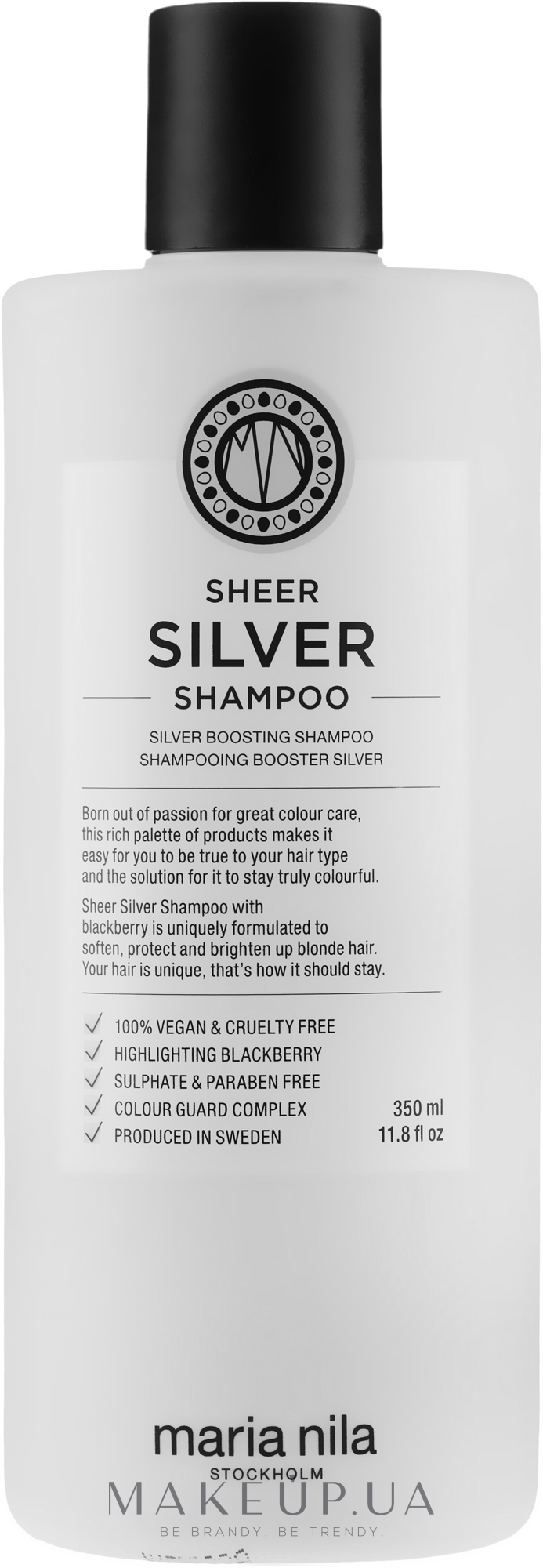 Шампунь от желтизны окрашенных волос - Maria Nila Sheer Silver Shampoo — фото 350ml