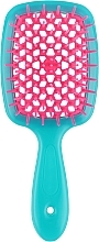 Расческа для волос, бирюзовая с розовым - Janeke Superbrush Small — фото N1