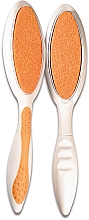 Пилочка педикюрная двухстороняя, бело-оранжевая - Titania — фото N1