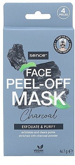 Маска-плівка для обличчя з активованим вугіллям - Sence Peel-Off Mask Charcoal Exfoliate & Purify — фото N1