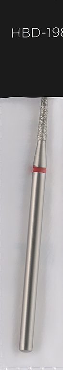 Фреза алмазна, закруглений циліндр, L-8 мм, 1.8 мм, червона - Head The Beauty Tools — фото N1