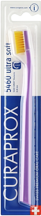 Зубна щітка CS 5460 "Ultra Soft", D 0,10 мм, бузкова, жовта щетина - Curaprox