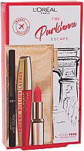 Духи, Парфюмерия, косметика Набор - L'Oreal Paris The Parisienne Escape (mascara/9ml + eyeliner/1ml + lipstick/4.8g + bag)