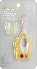Духи, Парфюмерия, косметика Детская зубная щетка от 0 до 3 лет, желтая - Happy Dent Baby