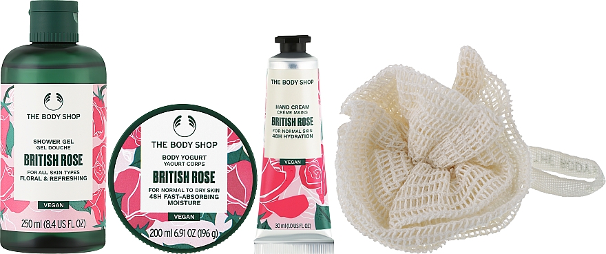 Набор, 5 продуктов - The Body Shop Bloom & Glow British Rose Essentials Gift — фото N2