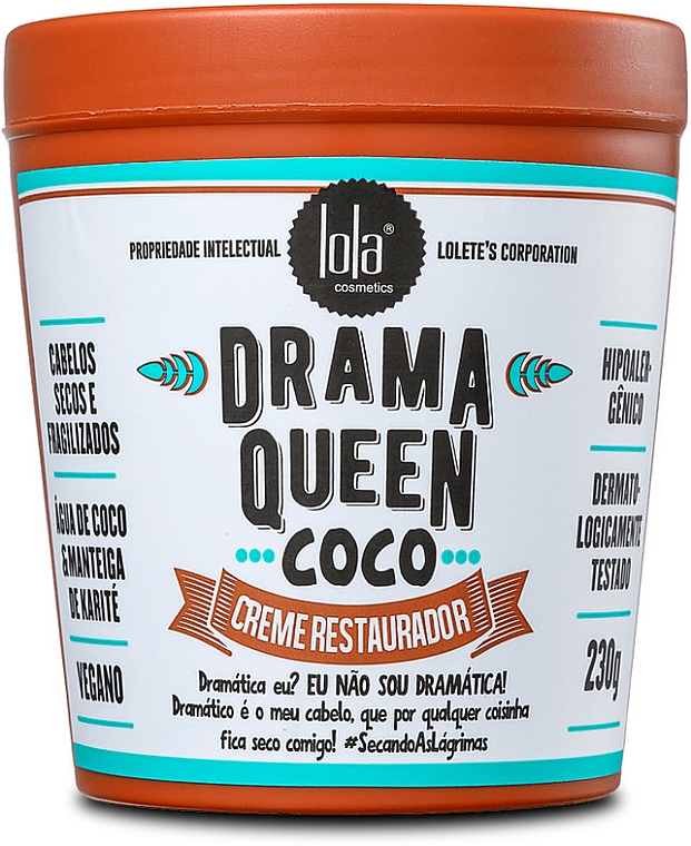 Восстанавливающий питательный крем для волос с кокосом - Lola Cosmetics Drama Queen Coconut Restoring Cream — фото N1