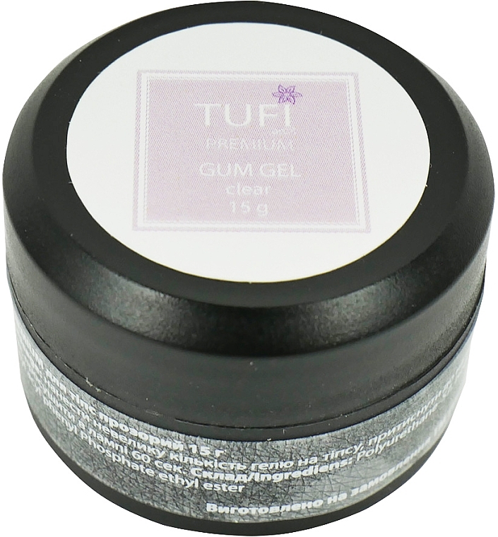 Гум-гель для типсов, прозрачный - Tufi Profi Premium Gum Gel Clear