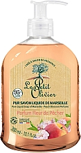 Мило рідке з ароматом квітів персика - Le Petit Olivier Pure Liquid Soap of Marseille Peach Blossom — фото N1