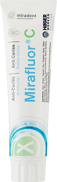 Зубная паста на основе аминофторидов для оптимальной защиты от кариеса - Miradent CC Anti Caries — фото N1