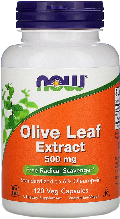 Экстракт из листьев оливкового дерева, 500мг - Now Foods Olive Leaf Extract — фото N2