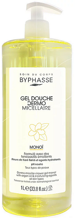 Міцелярний гель для душу з олією моної - Byphasse Monoi Dermo Micellar Shower Gel — фото N1