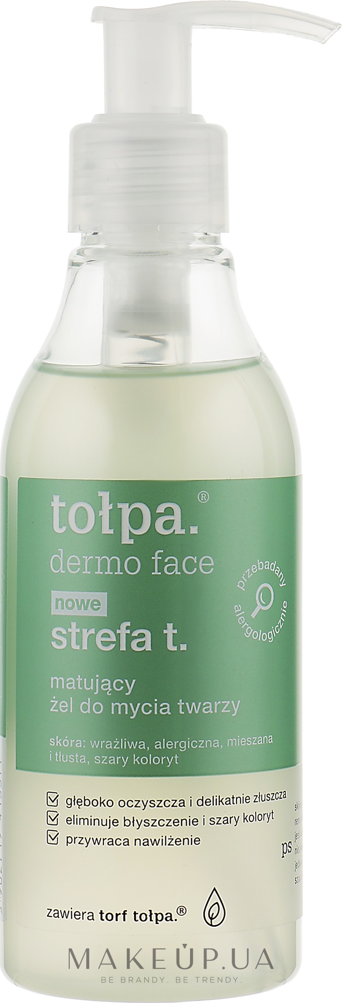 Матирующий гель для лица - Tolpa Dermo Face T Zone Mattifying Washing Face Gel — фото 195ml