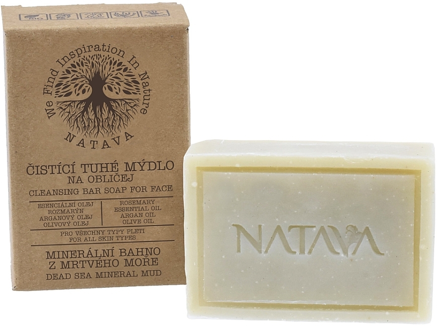 Тверде очищаюче мило для обличчя "Мінеральний бруд Мертвого моря" - Natava Cleansing Bar Soap For Face — фото N1