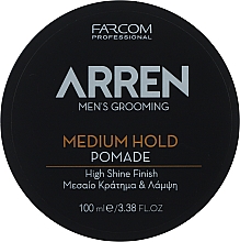Помадка для укладки волос средней фиксации, глянцевая - Arren Men's Grooming Pomade Medium Hold — фото N1