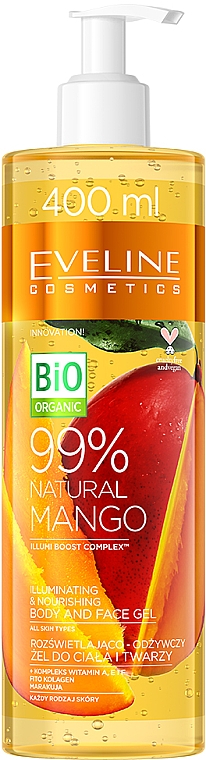 Живильно-відновлювальний гель для обличчя і тіла - Eveline Cosmetics 99% Natural Mango — фото N1