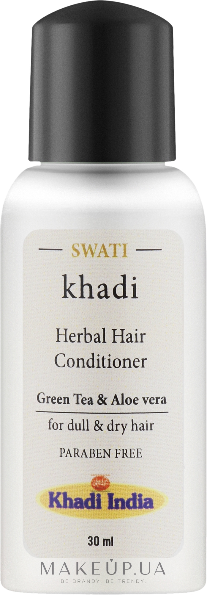 Травяной кондиционер для волос "Зеленый чай и алоэ вера" - Khadi Swati Herbal Hair Conditioner Green Tea & Aloevera (мини) — фото 30ml