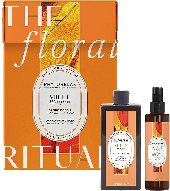 Набор - Phytorelax Laboratories The Floral Ritual Millefiori Honey (sh/gel/250ml + b/mist/150ml) — фото N1