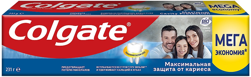 Зубная паста "Максимальная защита от кариеса. Свежая мята", с жидким кальцием для всей семьи - Colgate Cavity Protection — фото N2