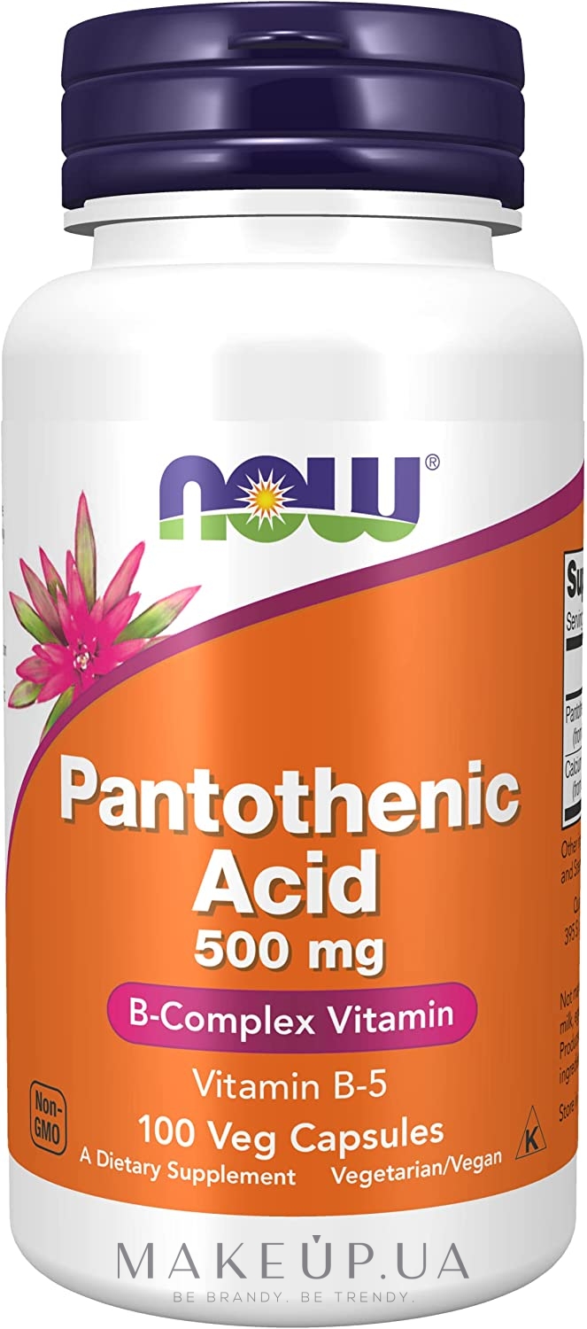 Капсулы "Пантотеновая кислота", 500 мг - Now Foods Pantothenic Acid — фото 100шт