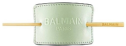 Заколка для волос - Balmain Paris Hair Couture Pastel Green Embossed Hair Barrette SS20 — фото N1