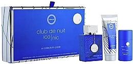 Духи, Парфюмерия, косметика Armaf Club De Nuit Blue Iconic - Набор (edp/105ml + deo/stick/75g + sh/gel/100ml)