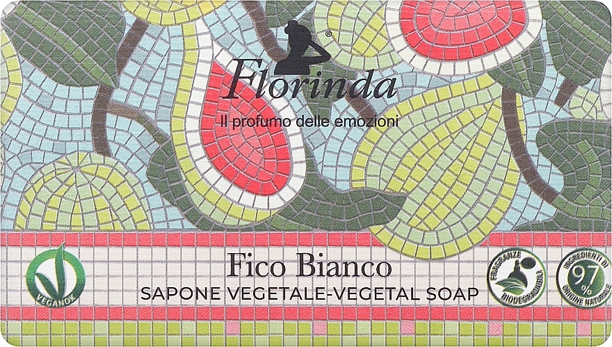 Натуральное мыло с ароматом белого инжира - Florinda Mosaici Italiani Vegetal Soap  — фото N1